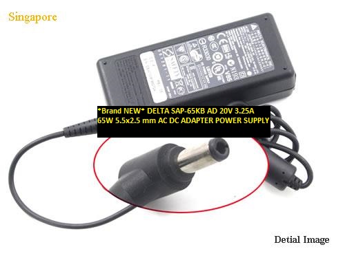 *Brand NEW* DELTA 20V 3.25A SAP-65KB AD 65W 5.5x2.5 mm AC DC ADAPTER POWER SUPPLY